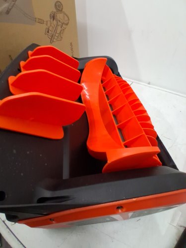 VOLTASK WHEELED CORDLESS SNOW SHOVEL WITH BATTERIES AND CHARGER- 17" X 8" CLEARING - 24V - ORANGE/BLACK (MODEL: CSS008-170) image 5