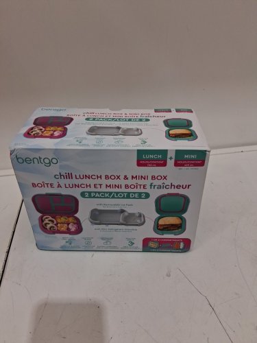 2pk bentgo chill lunch box and mini box containers with ice packs - Green/Pink (model: 1997883) image 2