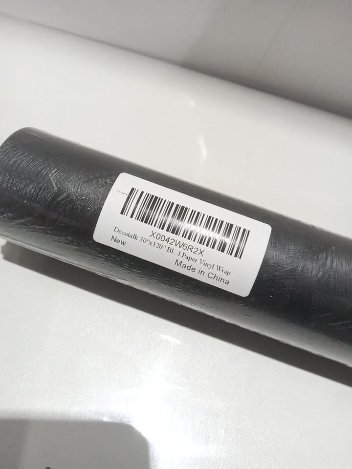 Decotalk multi-purpose adhesive contact paper - 30" x 3M - textured vinyl Black Curved Overlapping Lines (Model: 6R2X) image 5