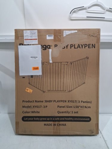 Patywaga 3-IN-1 baby or pet playpen/ safety gate extra wide 3 panels - 72" WIDTH - White (Model: XY017-3P) image 2