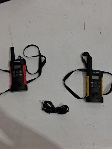 TOKWAK RECHAGEABLE LONG RANGE WALKIE TALKIES WITH SOS & FLASHLIGHT - YELLOW / RED (MODEL: image 3