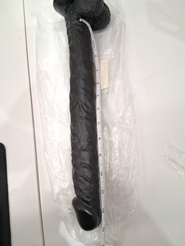 massive suction cup dildo with balls and realistic veins - 13" - black image 4