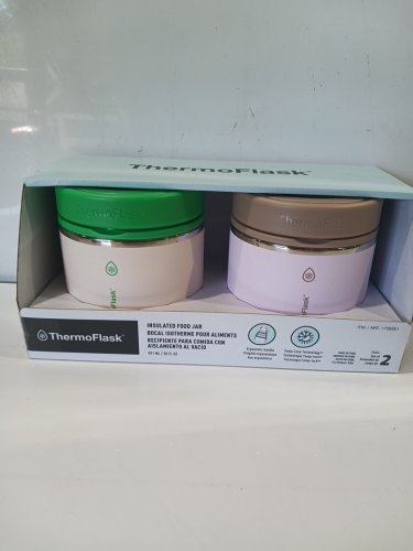 2pk thermoflask insulated food jars - 20oz - green/brown (model: 1759351) image 2