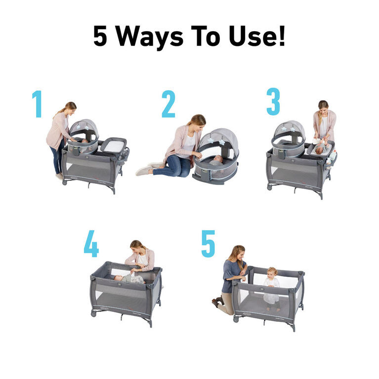 GRACO pack n' play travel dome LX 5-in-1 play yard - allister (model: 2111336) image 2