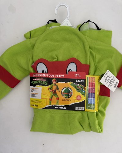 2PC RUBIES TEENAGE MUTANT NINJA TURTLES RAPHAEL COSTUME - 2T - RED/GREEN image 2