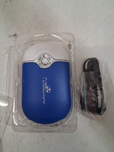 RECHARGEABLE HANDHELD MINI AIR CONDITIONING FAN - BLUE image 2