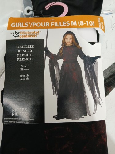 Girls Soulless Reaper Costume - MEDIUM 8-10 - BLACK RED image 2