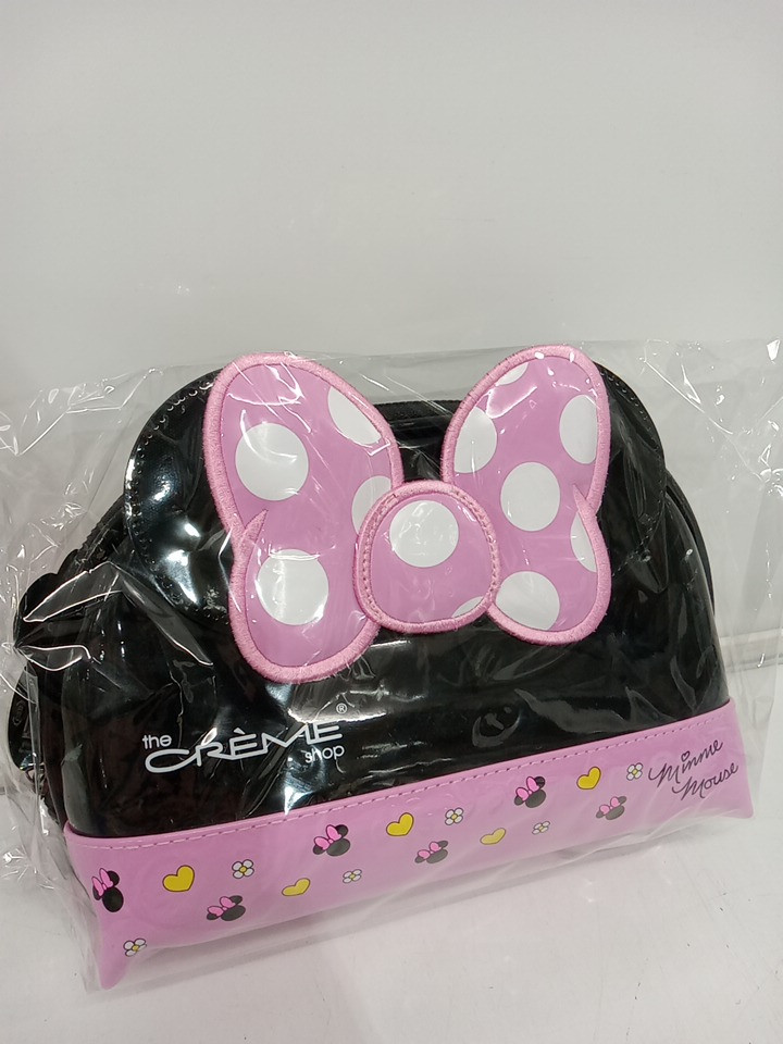 The Creme Shop Disney Minnie Mouse Travel Makeup Pouch with Zipper Closure - 9.5" - Pink / Black image 2