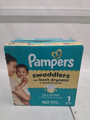 160pk pampers swaddlers best dryness disposable diapers - size 1 (8-14lb) image 2