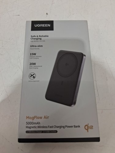 UGREEN MAGFLOW AIR MAGNETIC WIRELESS FAST CHARGING POWER BANK - 5000 MAH - 15W - 20W - GREY (MODEL: PB580) image 2