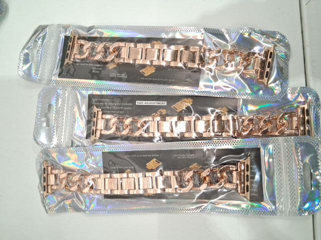 3 JR.DM single chain metal watch band adjustable - 38mm - rose gold image 3