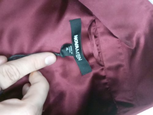 Men's Fashion Nova satan 3/4 long sleeve shirt - extra large - burgundy image 3