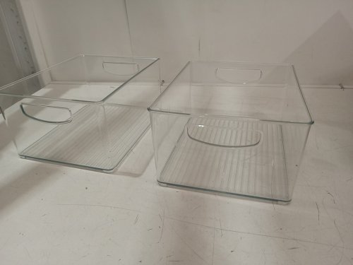 2PK  iDesign Stackable Pantry Bin with Handles - 10" X 6" X 3" - CLEAR image 3
