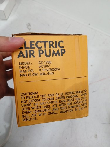 QUICK FILL 3-NOZZLE ELECTRIC AIR PUMP -  0.7PSI/5000PA - 400L/MIN - BLACK - (MODEL: CZ-198B) image 7