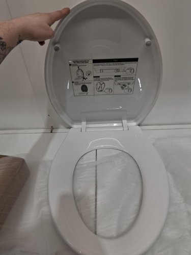 HIBBENT PREMIUM ONE BUTTON ELONGATED TOILET SEAT - 18.5"  WHITE image 3