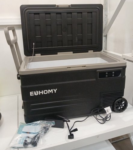 EUHOMY PORTABLE APP CONTROL DUAL-ZONE ADJUSTABLE COOLING REFRIGERATOR FREEZER / COOLER WITH HIGH-EFFICIENCY FROST-FREE COMPRESSOR / LCD DIGITAL CONTROL / HANDLE & WHEELS - 75QT - BLACK / GREY (MODEL: U75 / CF011-75BL-CAEH) image 8