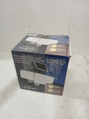 lutec motion activated solar security led light - 13.2" x 6.5" x 8" - white (model: 6905702331) image 2