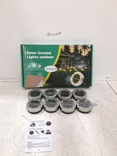 8PK OUTDOOR WATERPROOF LED SOLAR GROUND LIGHTS - BLACK image 2