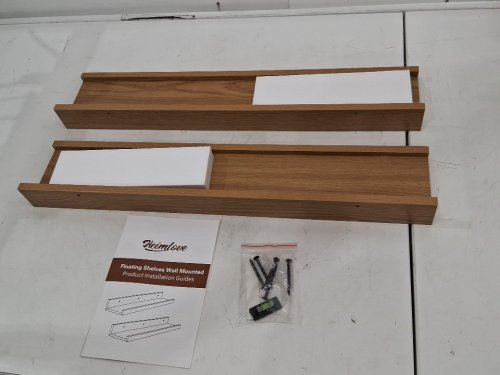 2PK HeimLove wall mounted PICTURE LEDGE FLOATING SHELVES - 24" - natural oak image 3