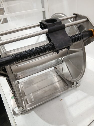 Stainless steel Wall Mounted manual Garden Hose Reel - holds 150ft 5/8" hose - silver (MODEL: ‎HL-SW-8E) image 8