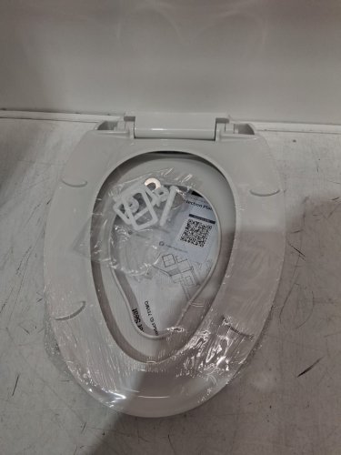 garvee elongated toilet seat with built in toddler seat - white image 3