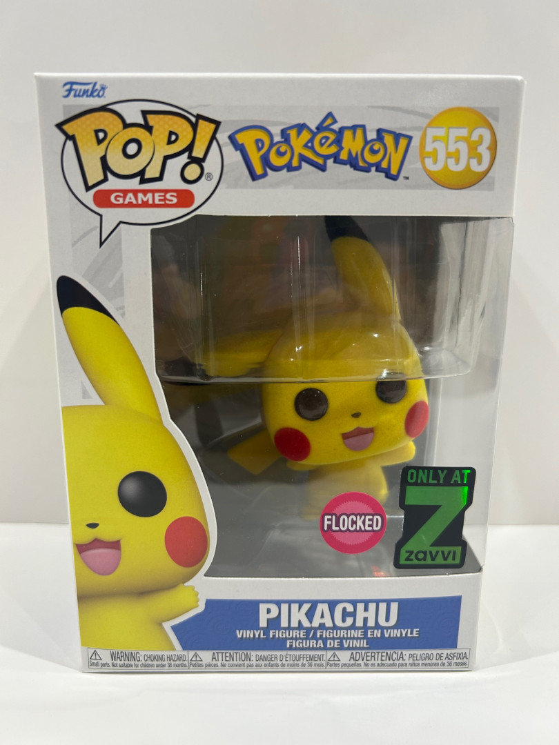 Funko pop! **flocked**only at zavvi exclsuive** Games: pokemon - pikachu vinyl figure (#553) image 2