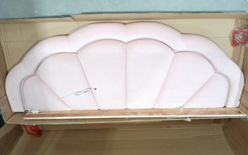giantex velvet upholstered led platform bed frame - Queen - pink (model: hu10863pi-Q) image 4