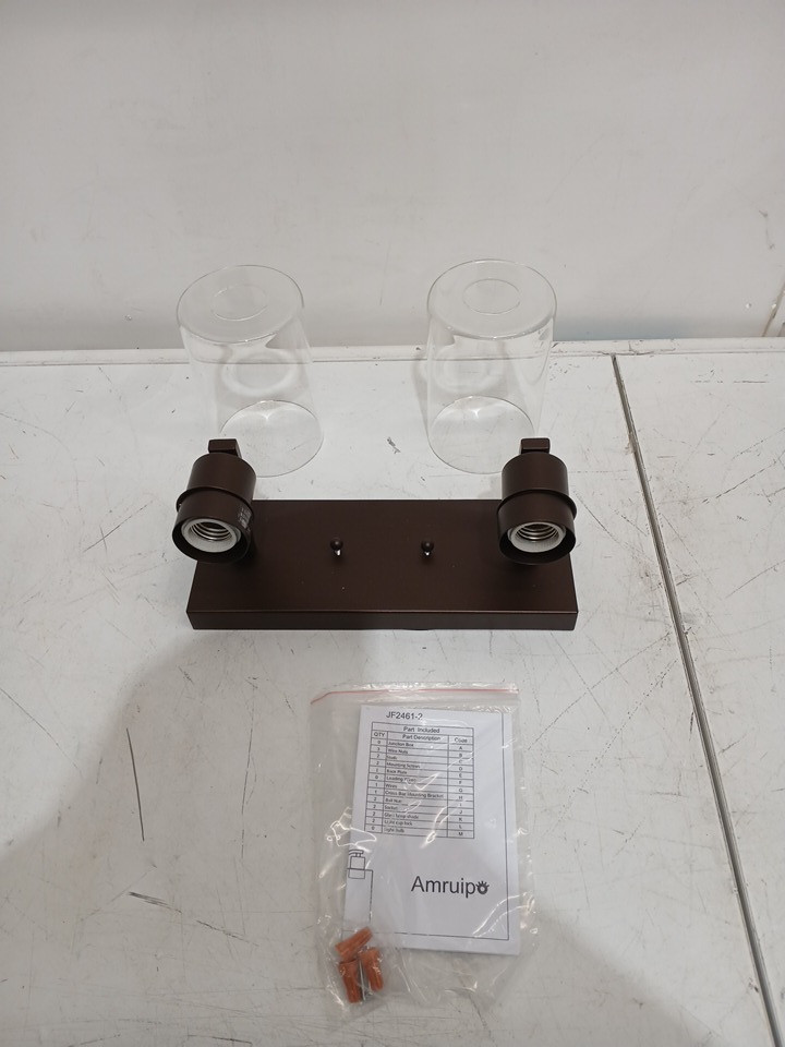 amruipo glass shade 2 light bathroom light fixture - 13" - oil rubbed bronze (model:  B0FF436HT2) image 3