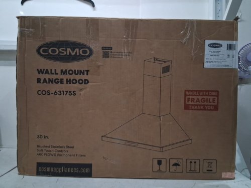 COSMO 30" WALL MOUNTED RANGE HOOD WITH SOFT TOUCH CONTROLS AND LED LIGHTING (MODEL: COS-63175S) image 2