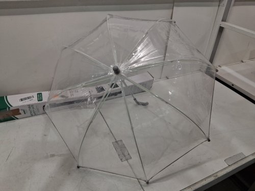 transparent folding bubble umbrella - 29" x 25" - clear/grey image 3