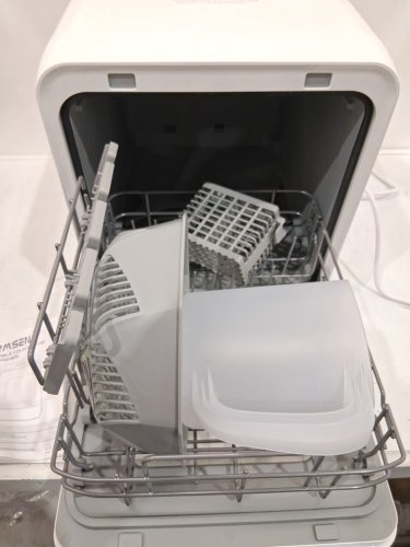 AIRMSEN PORTABLE COUNTERTOP MINI DISHWASHER WITH 5L BUILT-IN WATER TANK - 9 PROGRAMS, 14.6"X 17.8"X 20.1", SELF-CLEANING WASHING, 24H DELAY START AND ENERGY-SAVING - WHITE (MODEL: ZMW-DUHC01) image 6