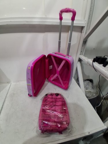 2PC COSTWAY CARRY ON LUGGAGE SET FOR KIDS - 18.5" x 13" x 8.5" - 12" x 10" x 4" - PINK UNICORN (MODEL: BN10004PI/LGA4T-16UNC-P08)) image 5