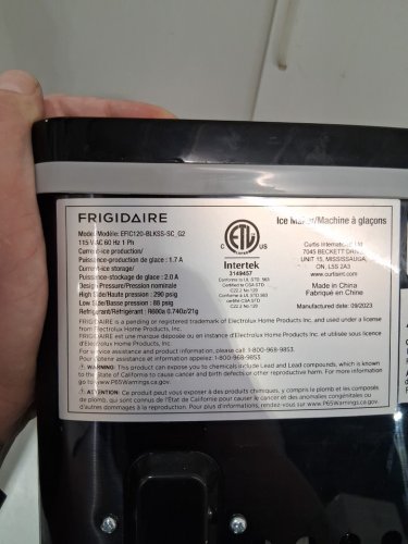 FRIGIDAIRE COUNTERTOP ELECTRIC ICE MAKER - MAKES 26LBS OF ICE/DAY - BLACK stainless steel (MODEL: EFIC120-BLKSS-SC_G2) image 7