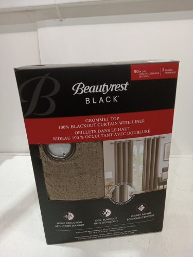 (2 PANEL) Beautyrest GROMMET TOP Blackout Curtain WITH LINER - 52" X 90" - brown (MODEL: 6699105) image 2