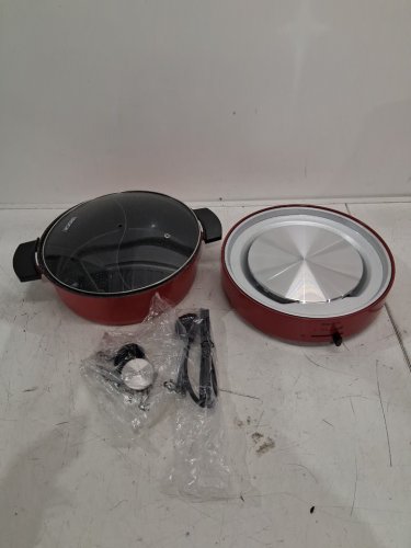 Starfrit The Rock XL Dual-Sided Electric Hot Pot, Non-Stick - Variable Temperature Control - 1500w - 5l - red (Model:024428) image 3