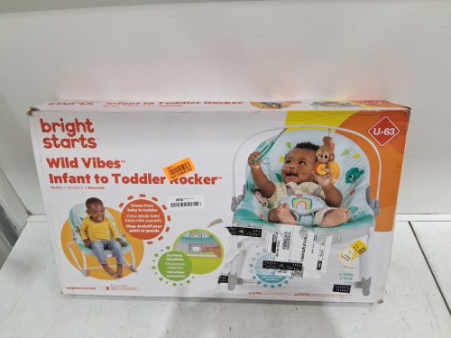 Bright Starts Wild Vibes Infant to Toddler Rocker - 6 - 40LBS - Wild jungle (model: 13031) image 2