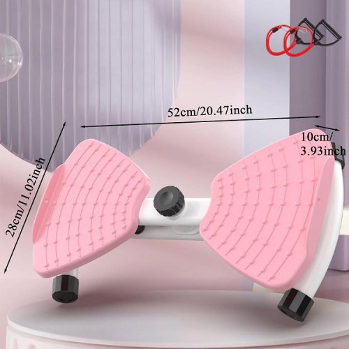 soldfit ab board waist twist machine with resistance bands - 11.02" x 20.47" x 3.93" - pink/white image 2