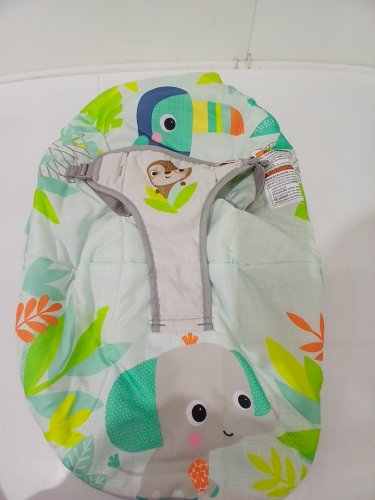 BRIGHT STARTS PORTABLE 3-POINT HARNESS VIBRATING BOUNCER WITH TOY-BAR - RAINFOREST VIBES (MODEL: 12227) image 4