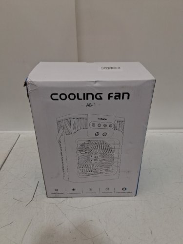 TIOKVIOP 4-in-1 personal portable evaporative air cooling fan with remote, 3 wind speed, 3 cool mist, 2-8 hour timer, and led light - WHITE (model: ab-1) image 2