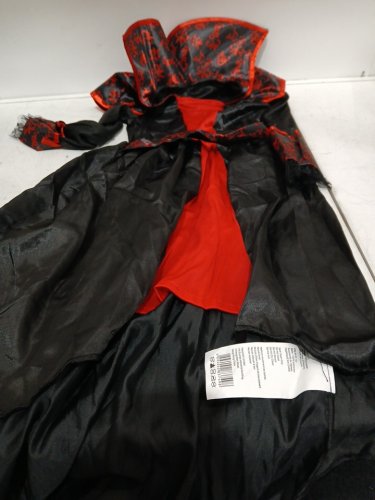 2PC GIRL'S PARTYHOLICS BLOODMOON BELLA COSTUME - MEDIUM (8-10) - BLACK / RED (STYLE: 14882 ) image 2