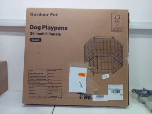 Gardner Pet Outdoor/Indoor Dog Playpens/Fence with Gravity Automatic Lock - 24" tall  6 Panels - black image 2