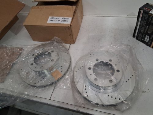 6PC Power Stop Evolution Performance Drilled and Slotted Brake Rotor and Truck and Tow Brake Pads - Fitment for various Toyota models - Front (MODEL: JBR1121XPR/Z36-976) image 3