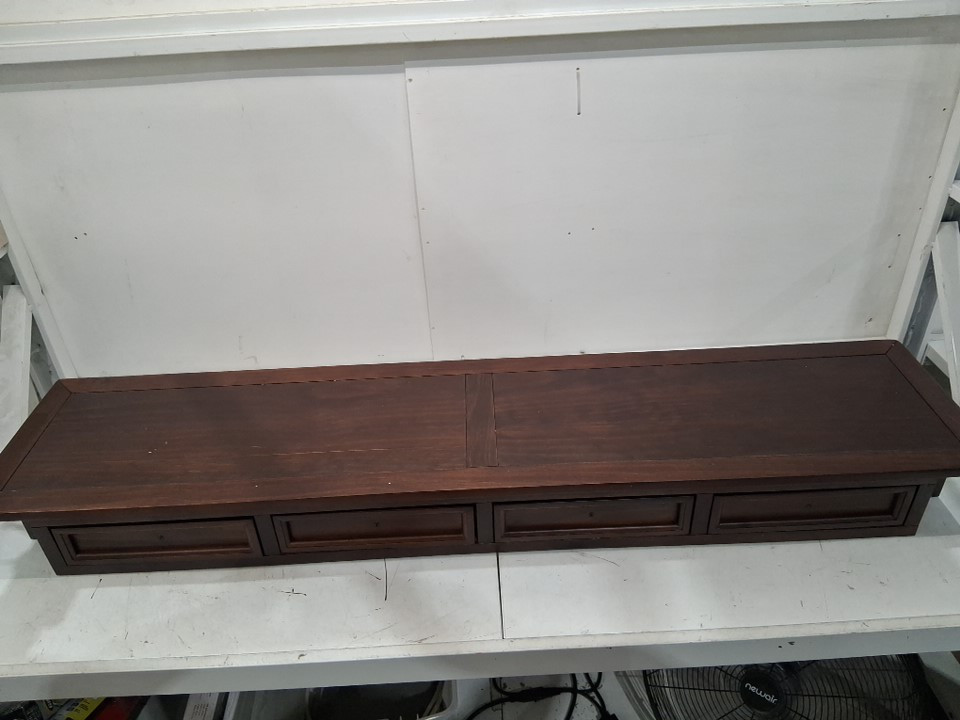 aosom 2-tier rustic wooden console table with 4 drawers - 63" x 14" x 30" - espresso - (model: n852p245606p) image 6
