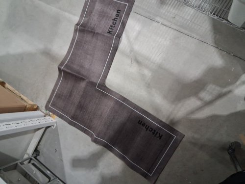 L-shaped Machine Washable Non-Slip corner kitchen mat -47.2" x 29.5" x 17.7" -black/grey (model:7A2SRYFVZAG4) image 2
