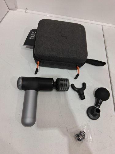 sharper image power percussion pro + compact hot and cold deep tissue massager with 4 attachments and 6 speeds - black - (model: 2427599). image 4