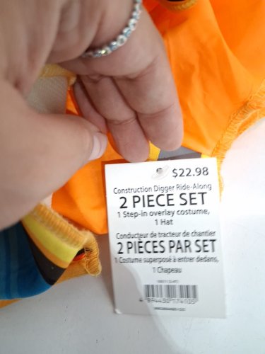 2PC TODDLERS CONSTRUCTION DIGGER RIDE-ALONG COSTUME SET - 3-4T - YELLOW AND ORANGE image 3