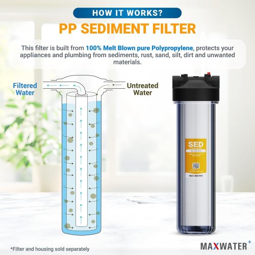 50pk MAX WATER Sediment Water Filteration System Replacement - 5 micron - 10" - white image 3