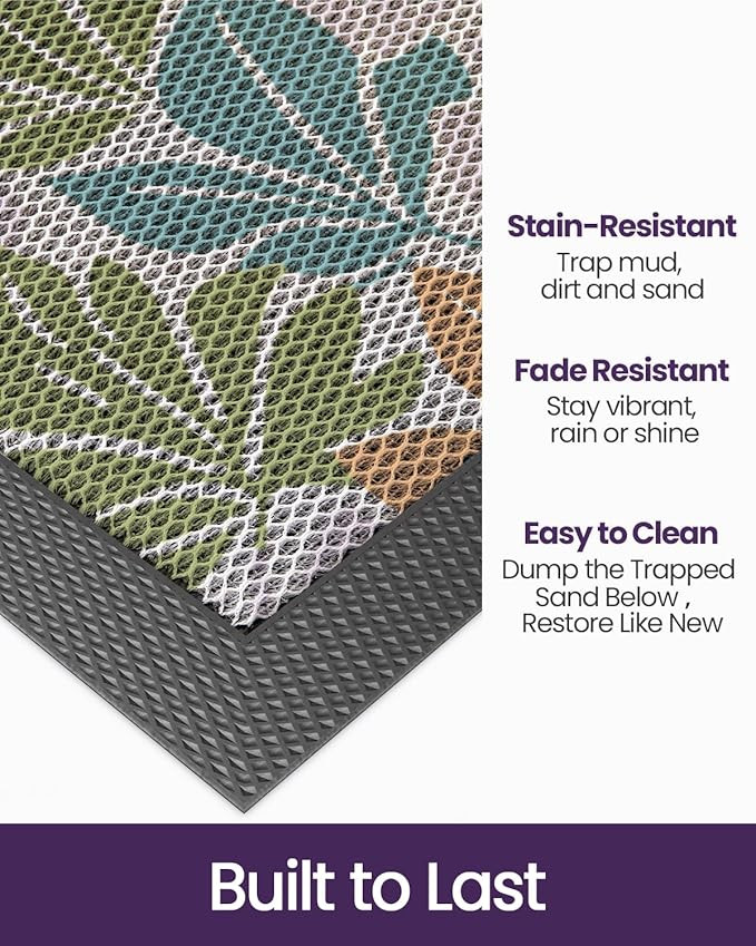 DEXI Outdoor non-slip entry doormat with dirt trapper - 32" x 48" - multi-colour Maple leaf image 3