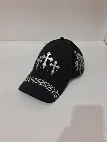 unisex custom made black gothic baseball cap - osfm - black/silver image 2