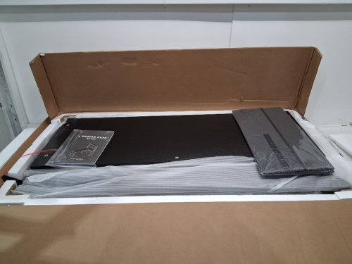 aodk reversible l-shaped gaming desk with led, power outlet, and storage bag - 53" - black image 3